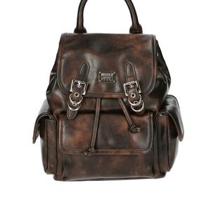 Madden NYC Women’s Buckle Flap Backpack Brown - 12.25”H x 8.75”W x 3.75”D - NWT